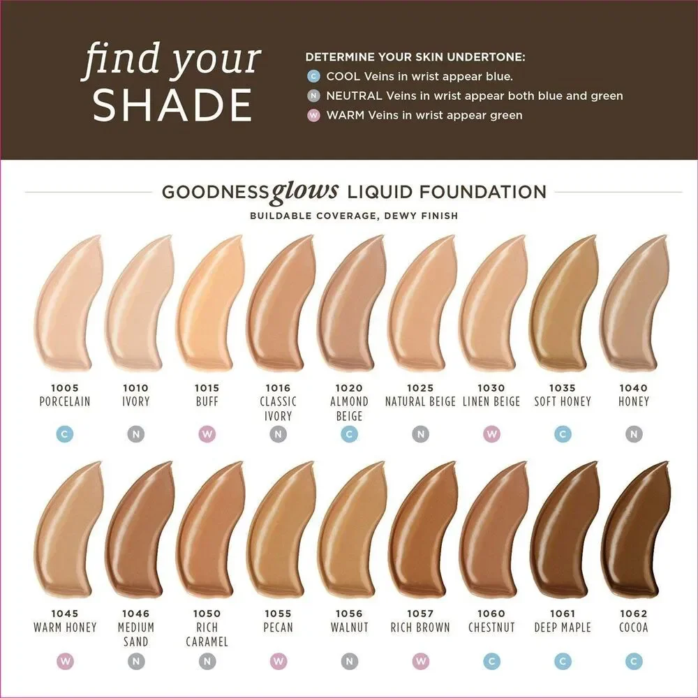 Burt's Bees Goodness Glows Liquid Makeup Foundation - 1056 Walnut